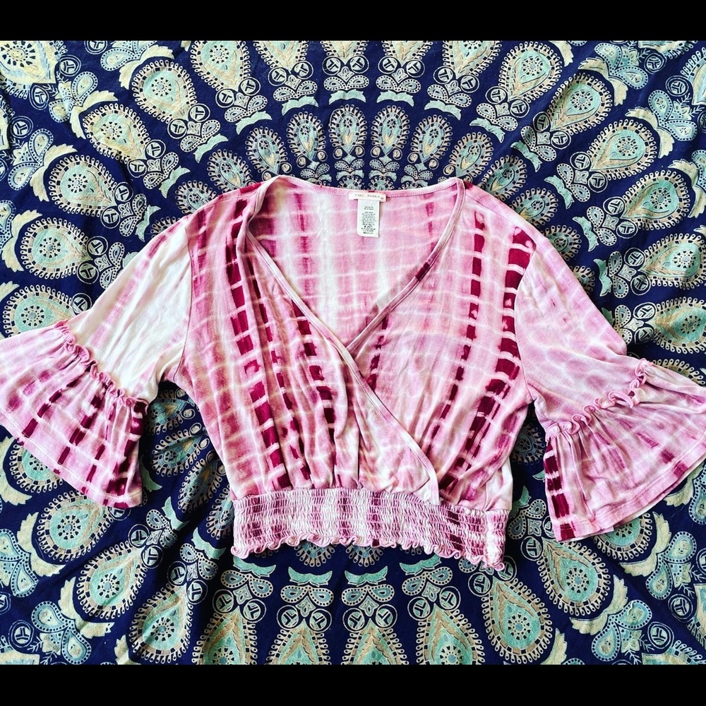 Ultra soft tye dye pink crop top